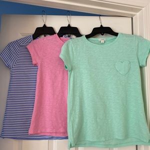 (3) Size 14 Crewcuts Heart Pocket Short Sleeve Shirts